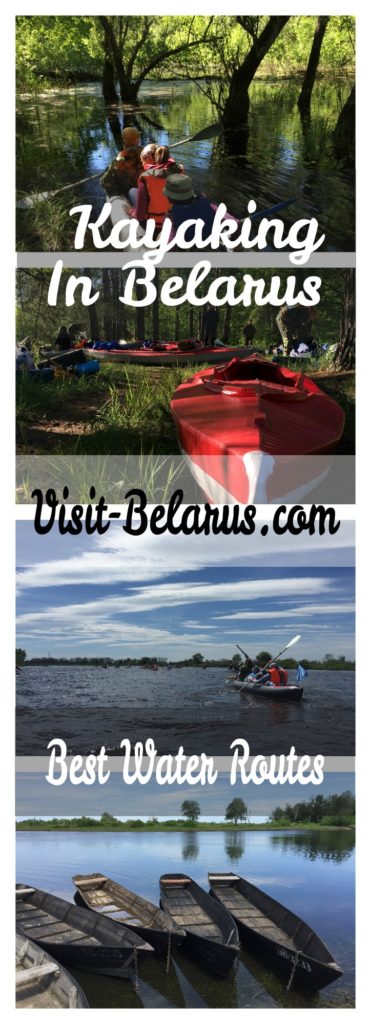 Kayaking through rivers of Belarus, water routes collage