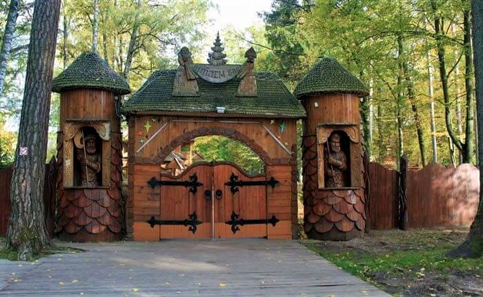 Small wooden gates in Bialowieza forest