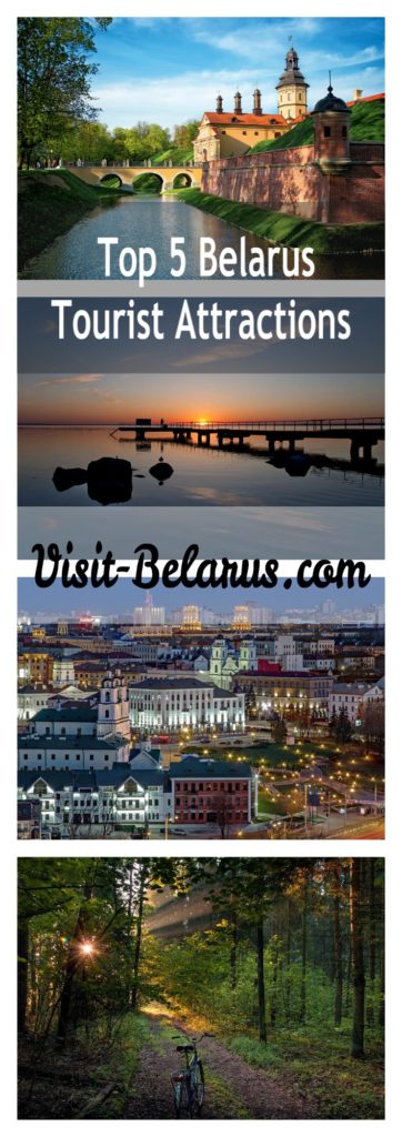 Top 5 Belarus tourist attractions in 4 pictures collage