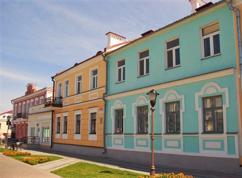 Colorful houses of Pinsk, Belarus