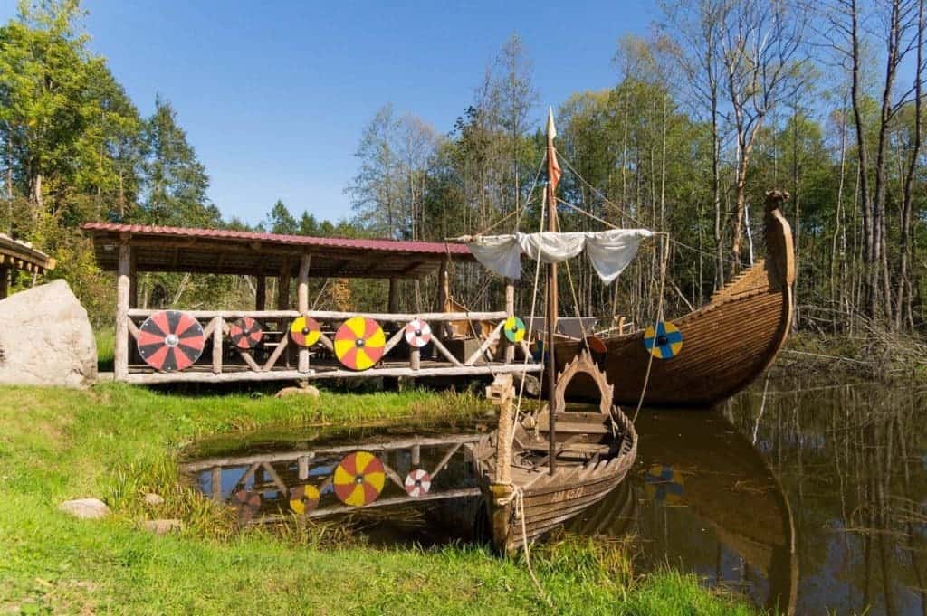 Viking ships at the wharf in Sola