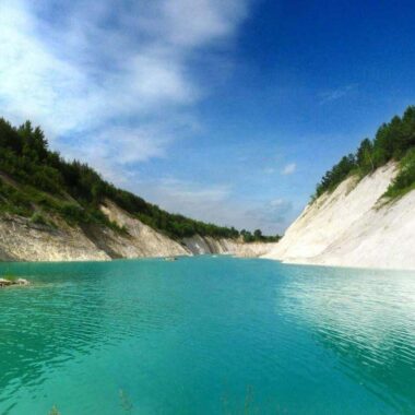 Beautiful chalk pit near Volkovysk in Belarus to visit this summer