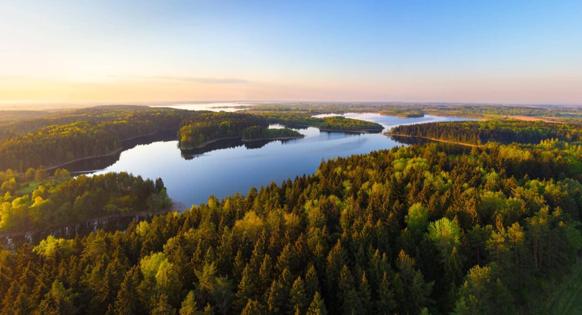 Sunrise on the lake, visit Belarus