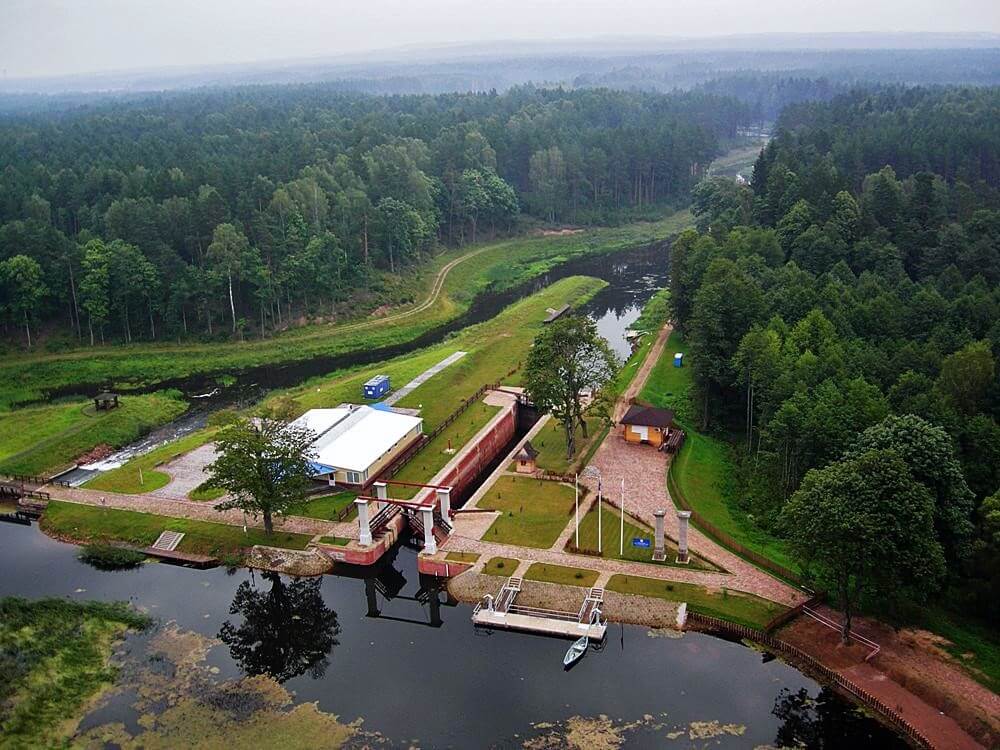 Augustow Canal from the bird eye view Belarus