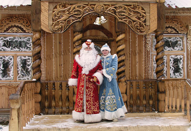 bialowieza forest in brest, father frost during New Year