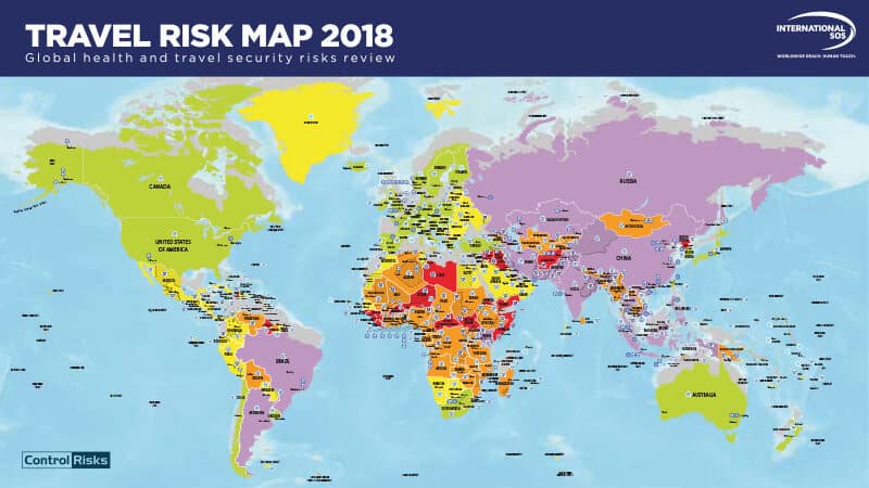 Country travel risk map, medical risk in Belarus