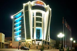 Buta Elite Hotel in Minsk at night