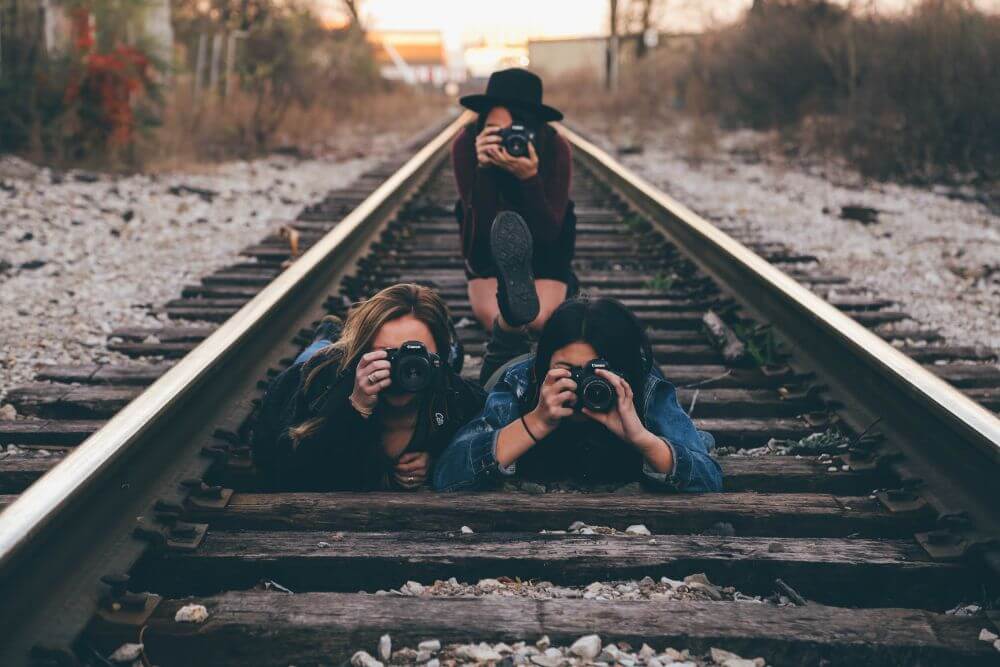 Children on the rail road in Minsk